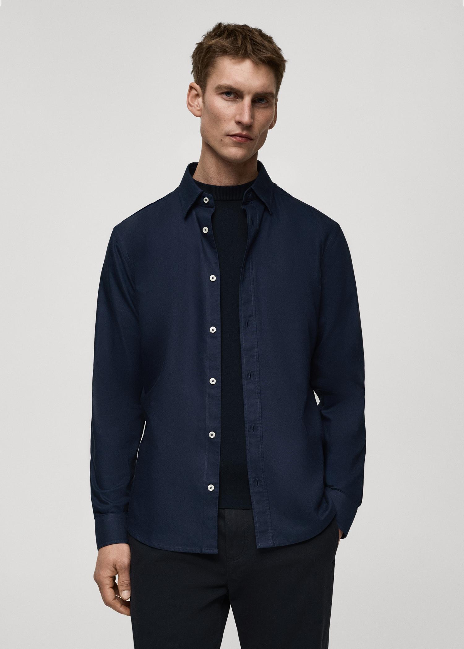 100% cotton Oxford shirt - Men | MANGO USA Product Image