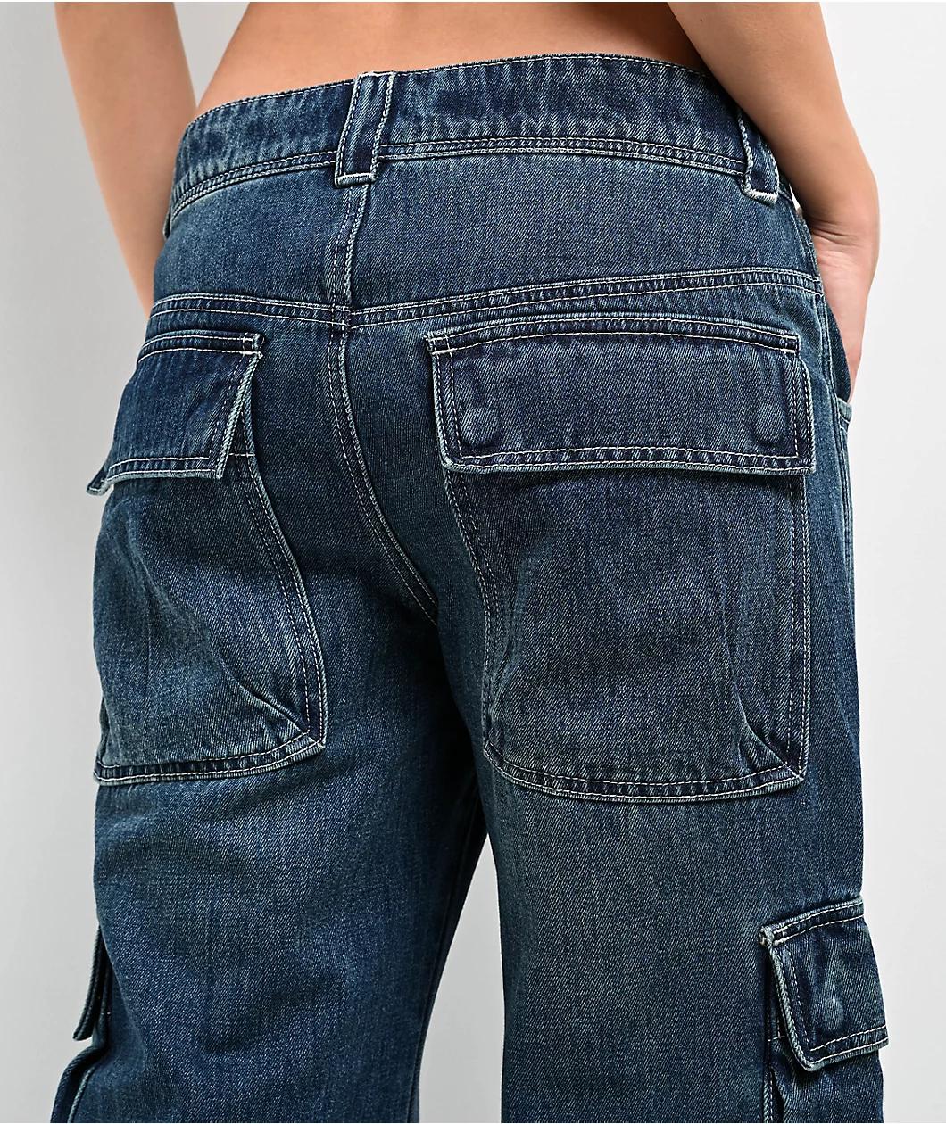 A.LAB Ether Blue Cargo Flare Jeans Product Image