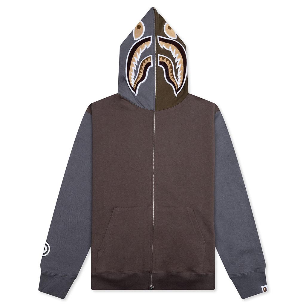 Shark Full Zip Hoodie #2 - Beige Male Product Image