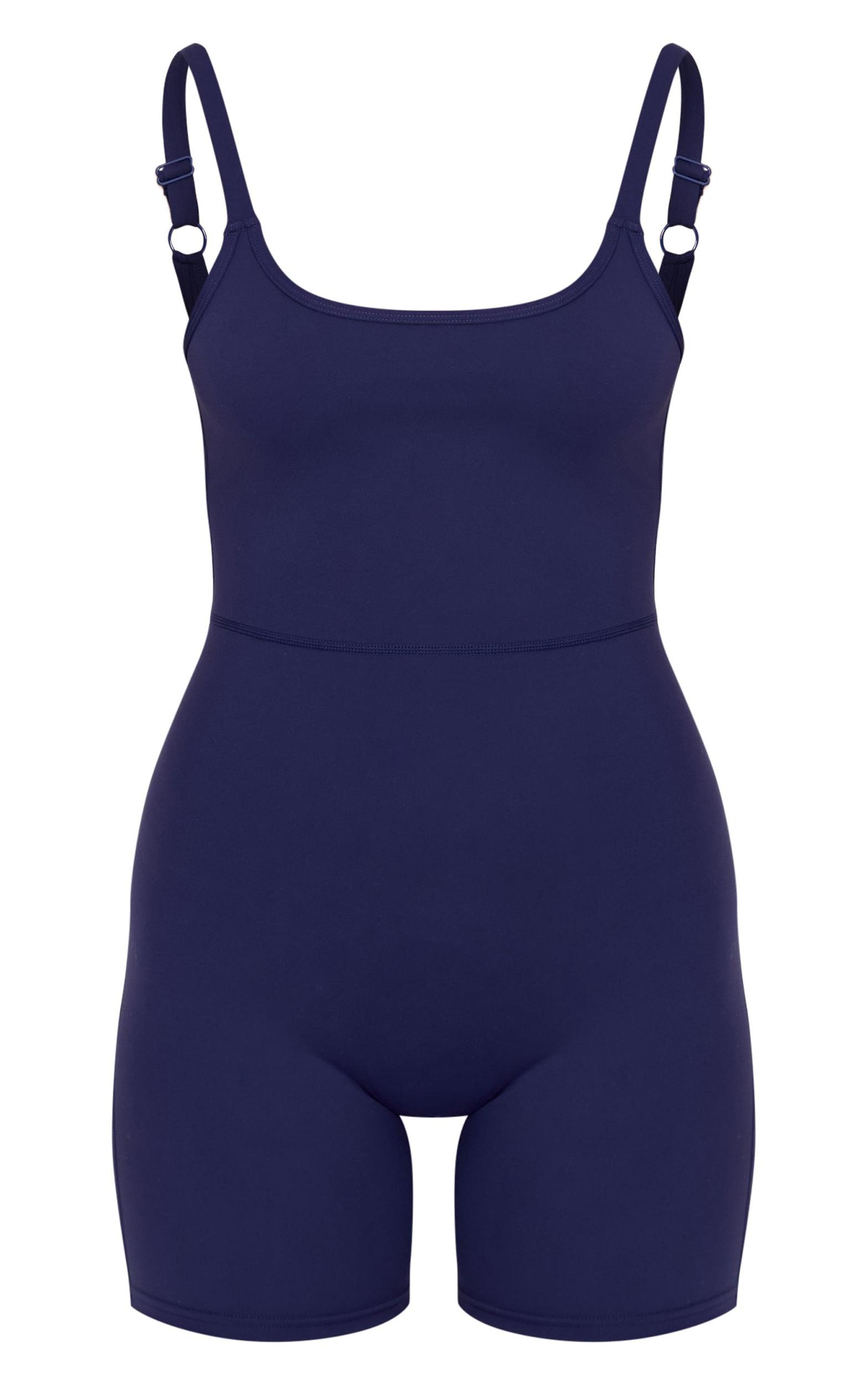 Navy Sculpt Low Back Strappy Unitard Product Image
