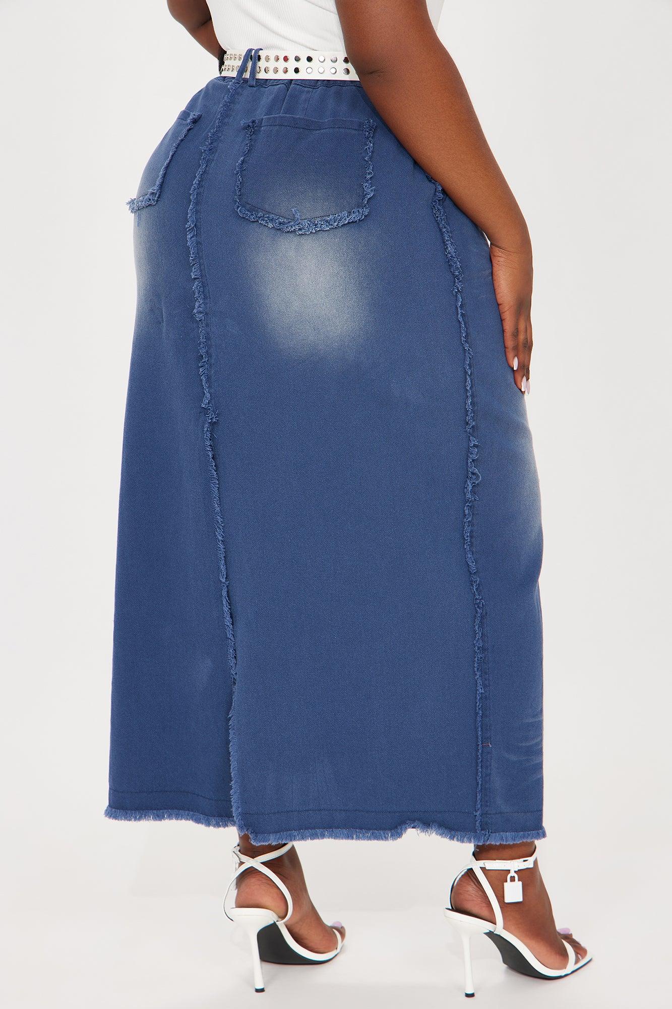 Weekend In Austin Belted Maxi Skirt - Blue Product Image