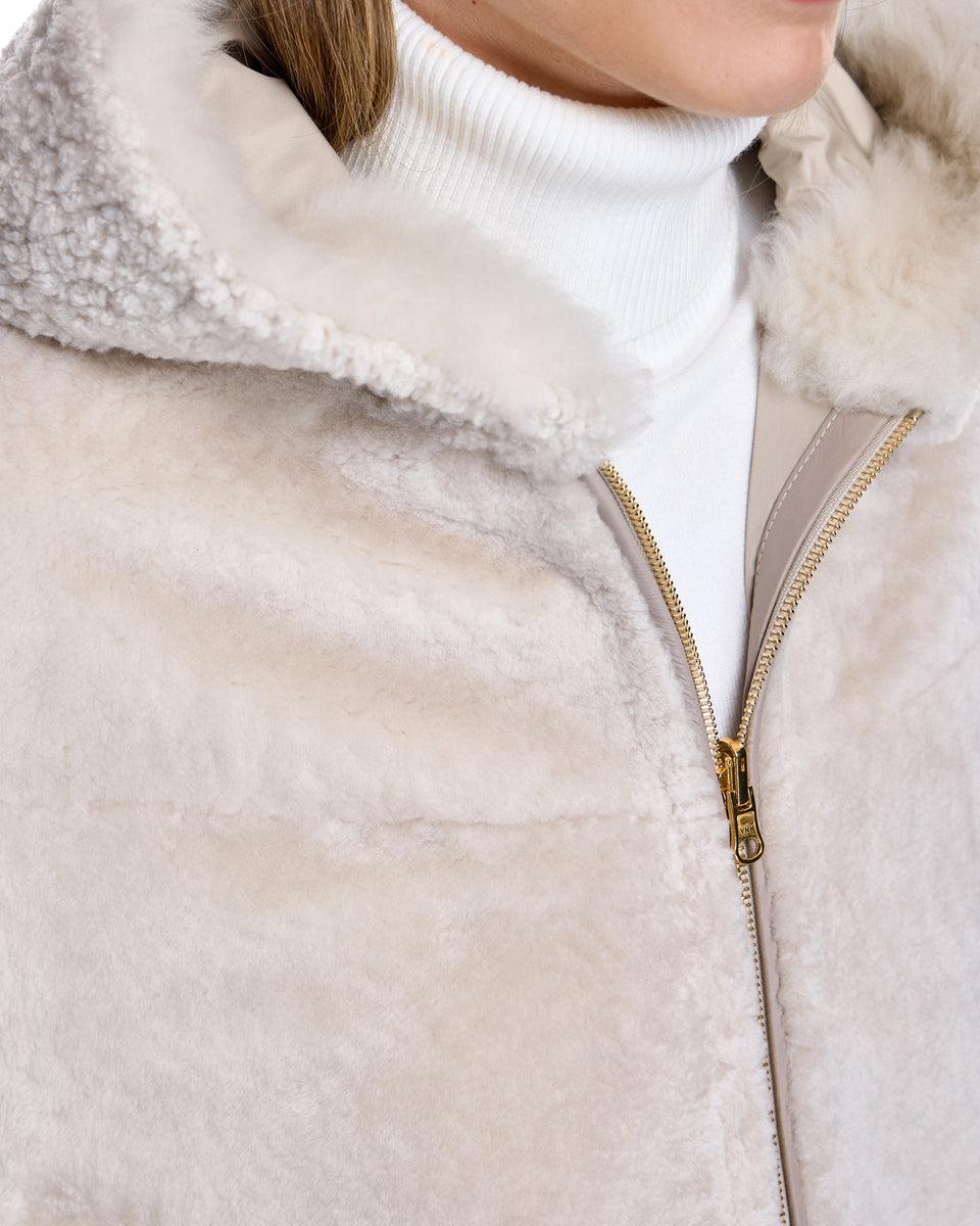 REVERSIBLE SHEARLING JACKET WITH HOOD Product Image