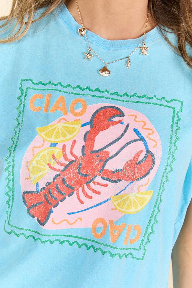 Ciao Ciao Aqua Oversized Graphic Tee Product Image