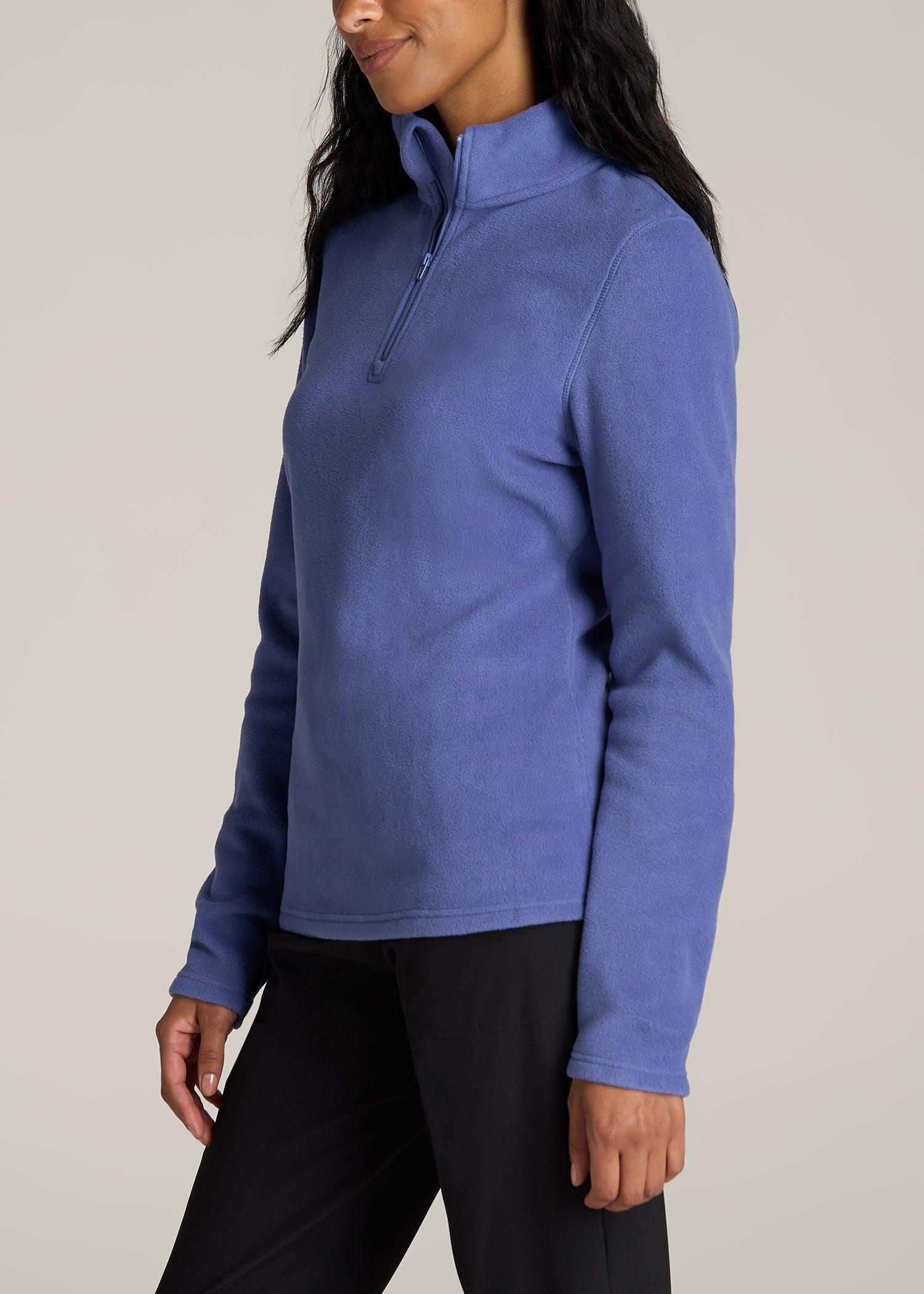 Half Zip Polar Fleece Pullover Sweater for Tall Women in Marlin Blue Female Product Image