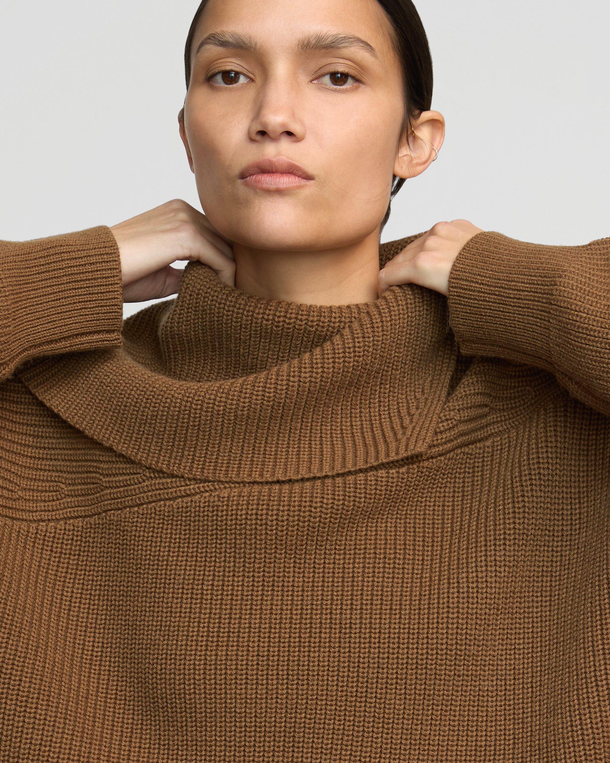 Ezra Organic Cotton-Wool Foldover-Collar Sweater Product Image