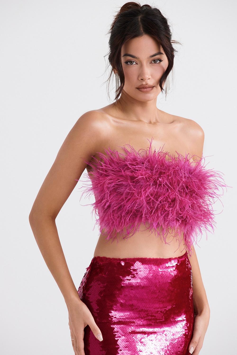 Fenella  hot pink trimmed bandeau Product Image