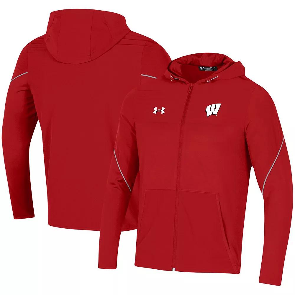 Men's Under Armour Red Wisconsin Badgers 2021 Sideline Warm-Up Full-Zip Hoodie, Size: Small Product Image