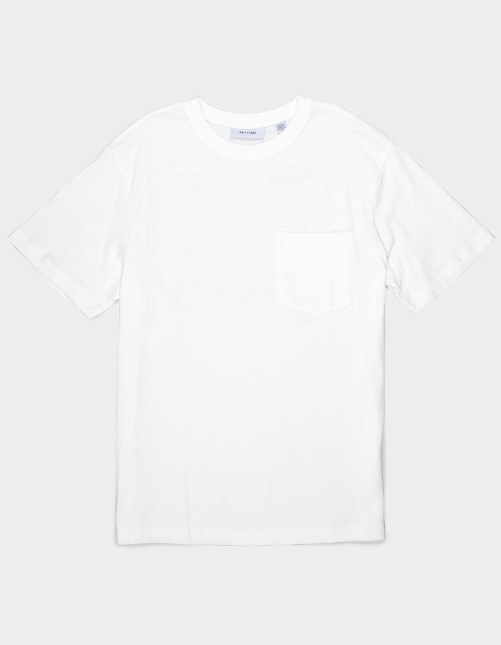 ONLY & SONS Archie Life Mens Relaxed Pocket Tee - WHITE Product Image
