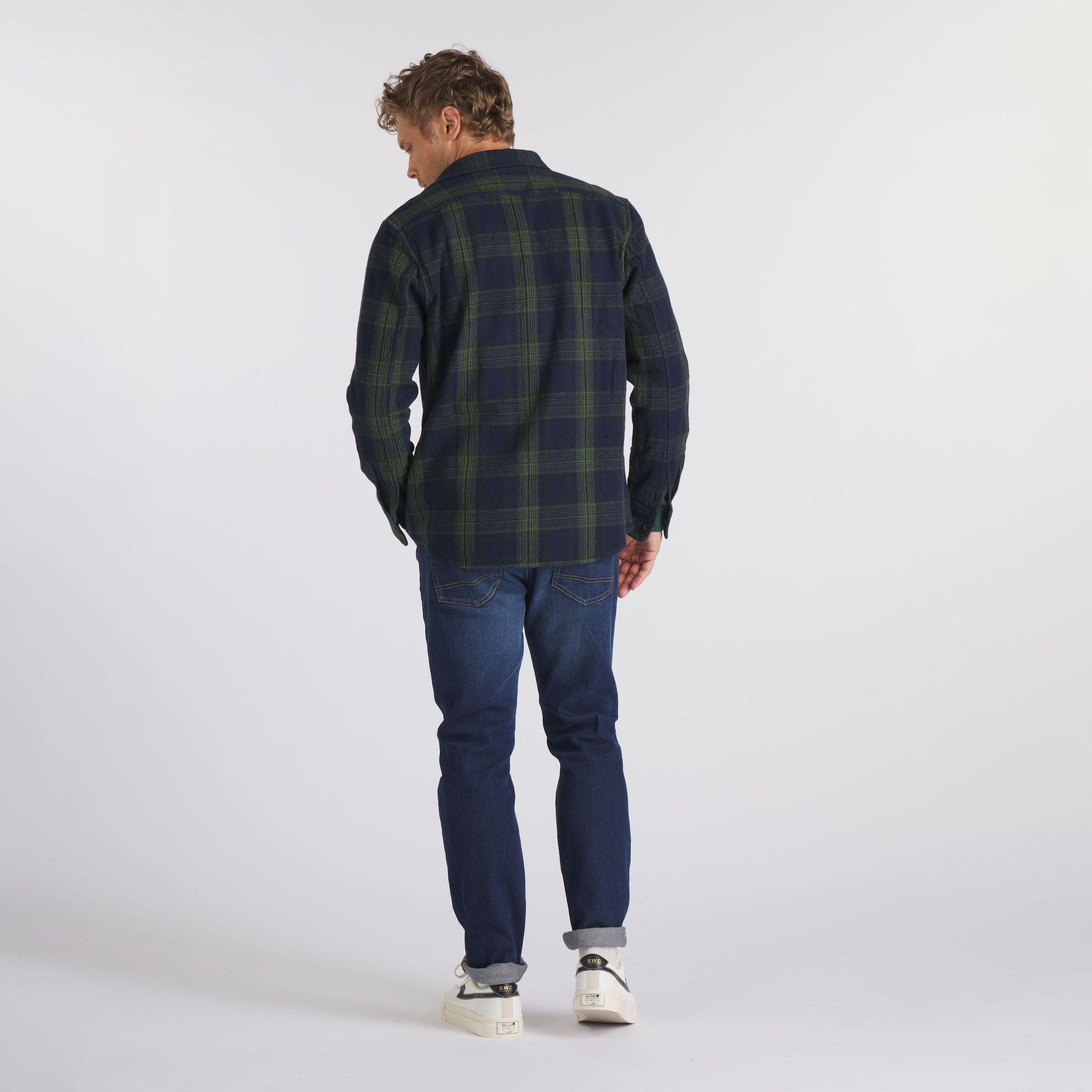 Heavy Casement Flannel Shirt - Navy Green (Final Sale)* Product Image
