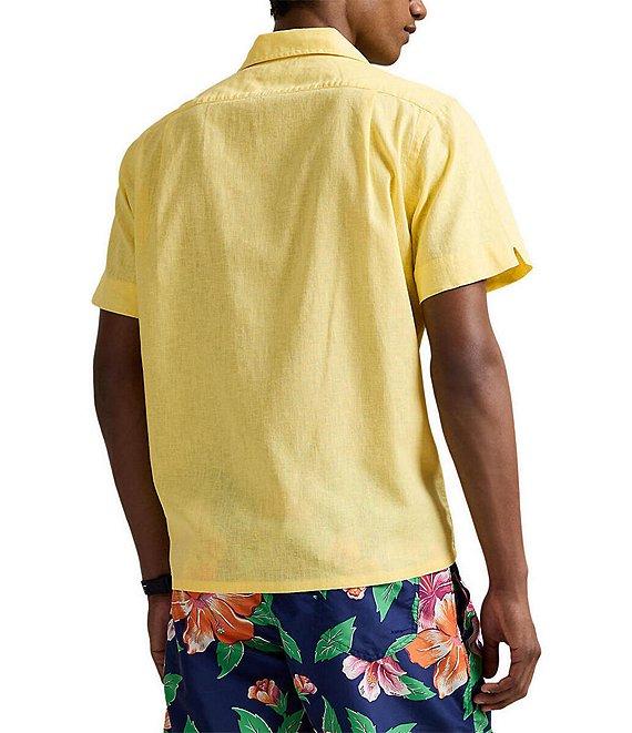 Polo Ralph Lauren Classic Fit Linen-Blend Short Sleeve Woven Camp Shirt Product Image