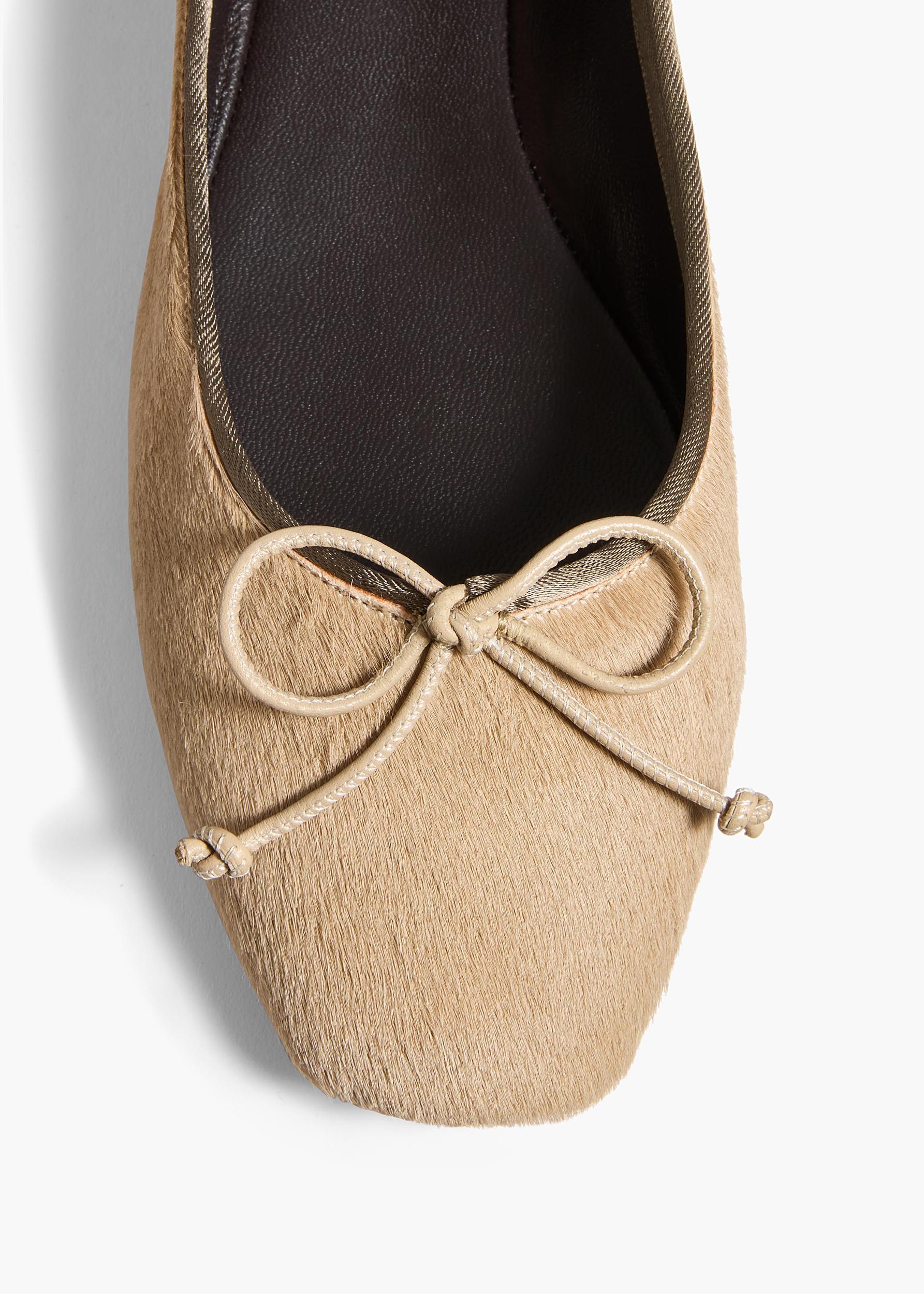 Charlotte Ballerina Flat in Barley Haircalf Product Image