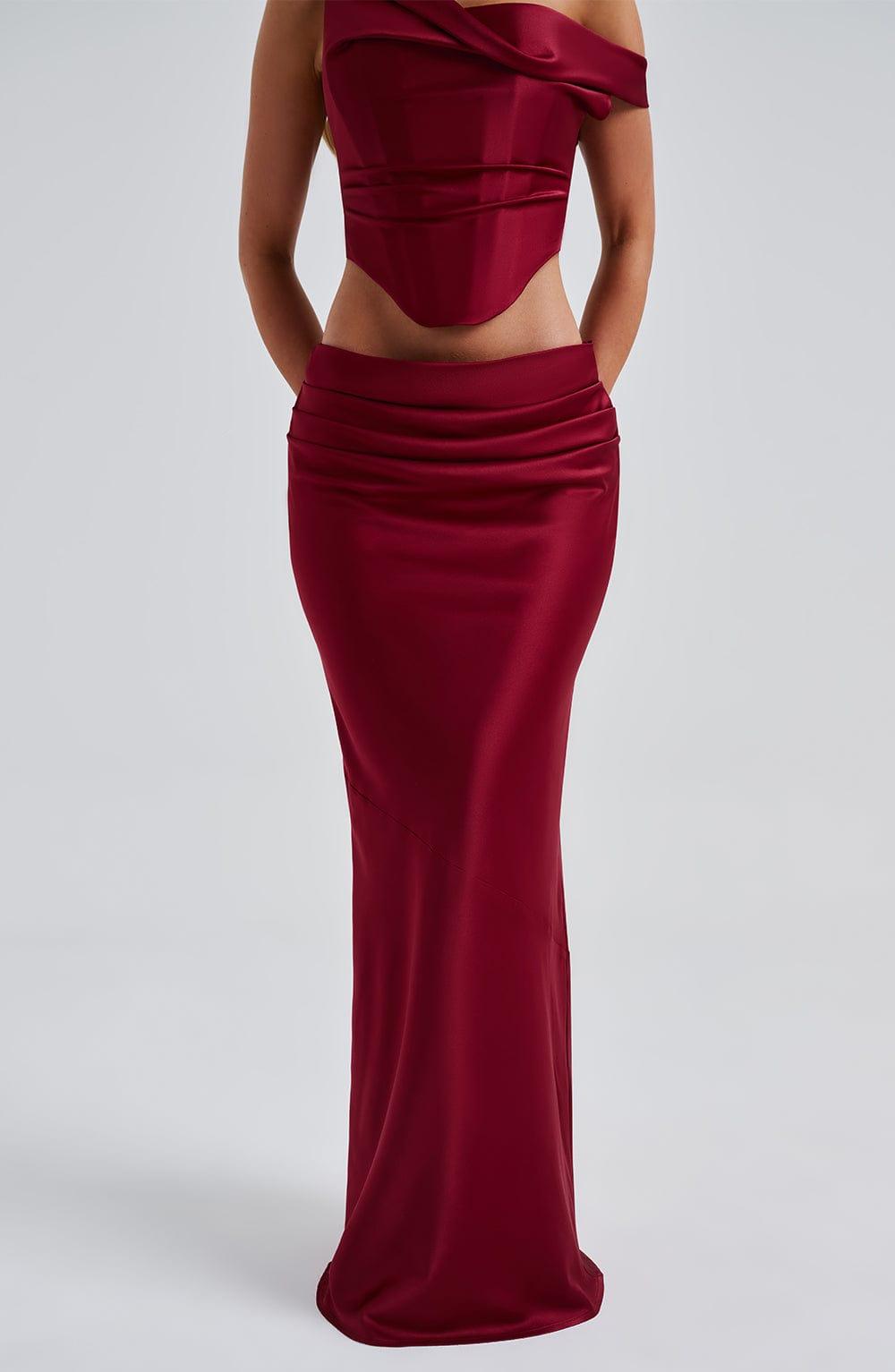 Bernadette Maxi Skirt - Burgundy Product Image