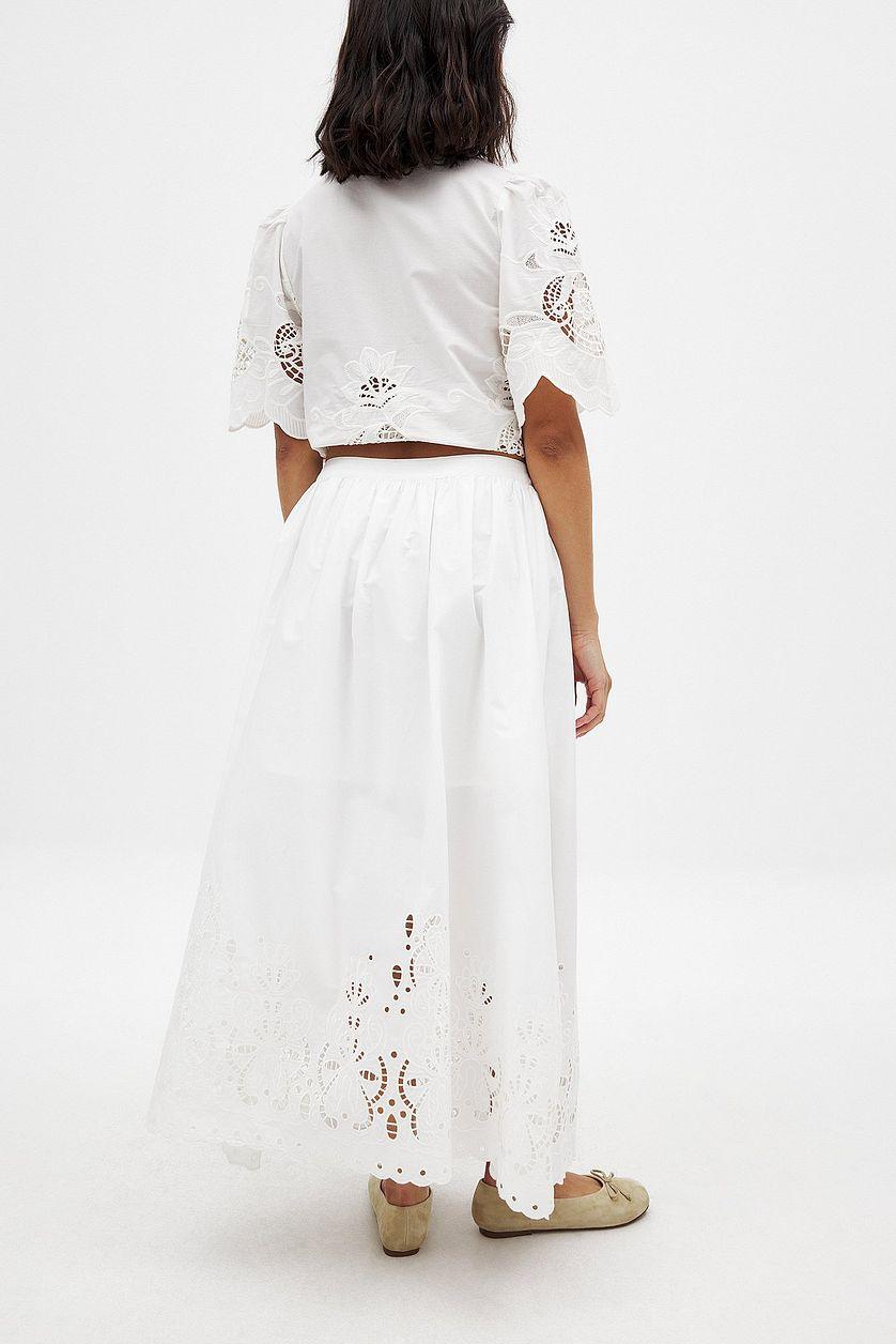 Broderie Anglaise Midi Skirt Product Image