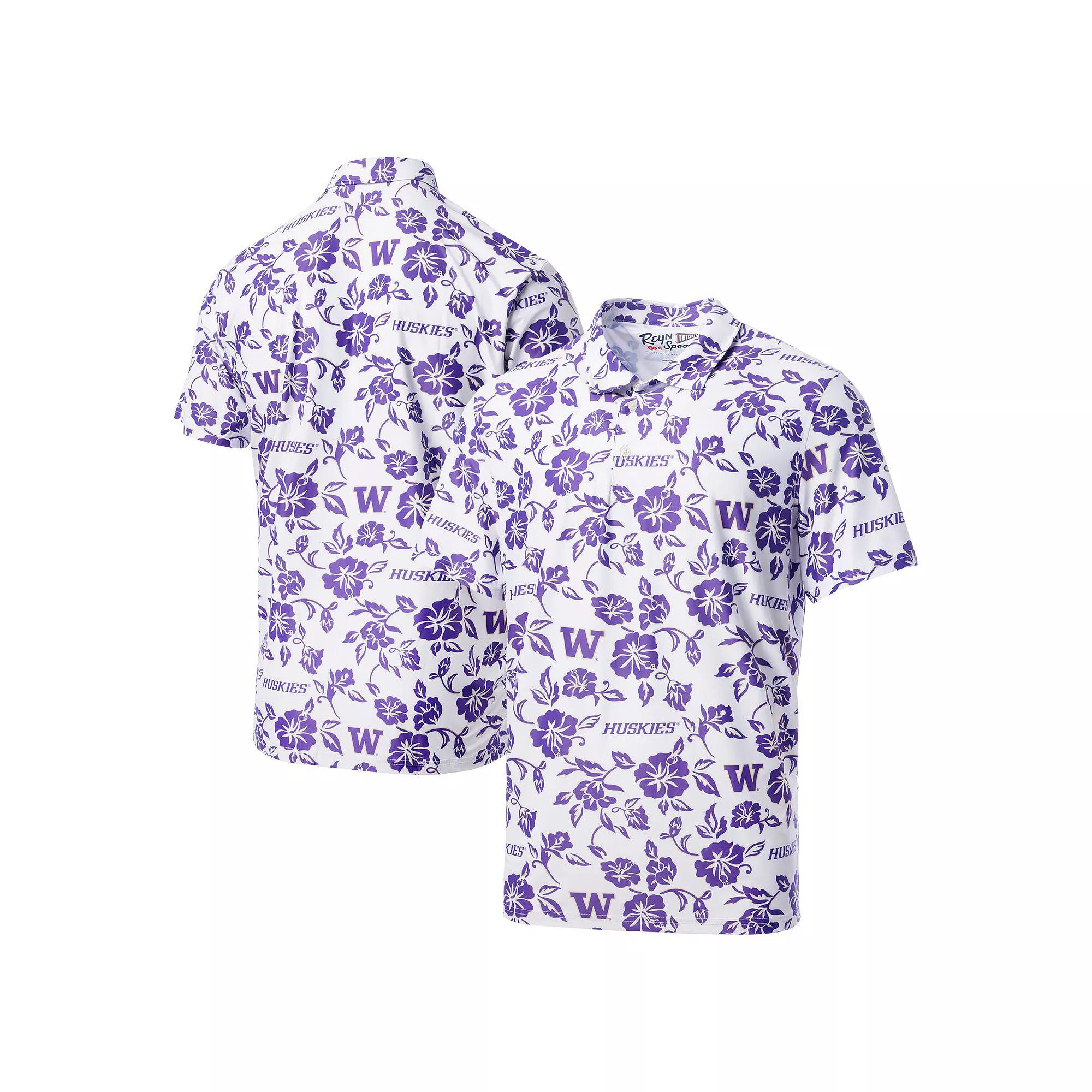 Men's Reyn Spooner White Washington Huskies Performance Polo, Size: Small Product Image