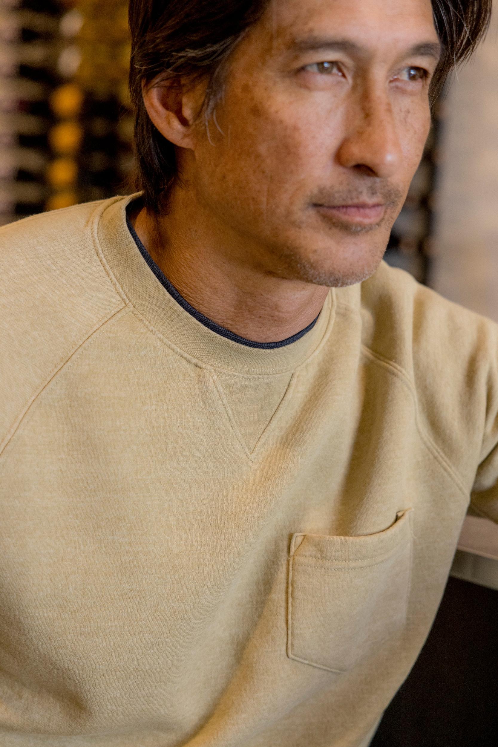 Nolan Marled Fleece Crew Neck - Grass Yellow Product Image