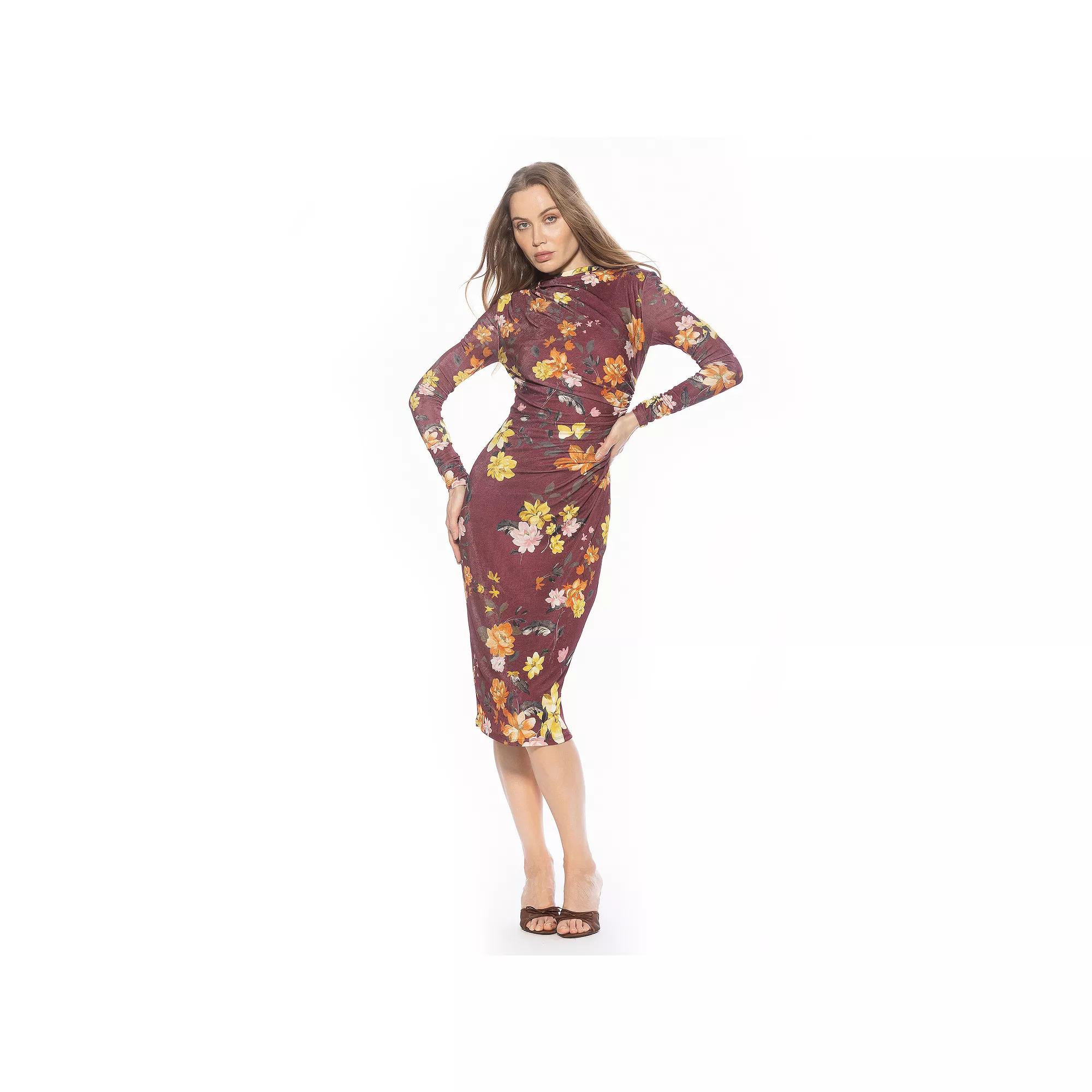 Women's ALEXIA ADMOR Draped Midi Sheath Dress,  Product Image