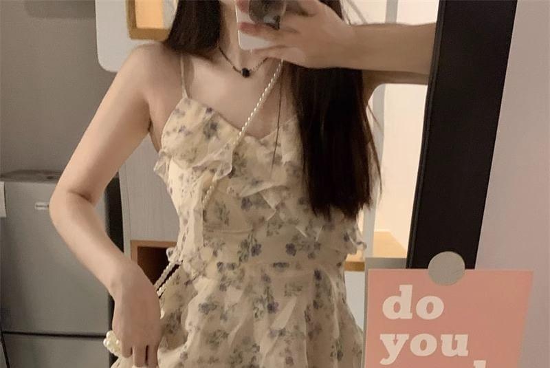 Spaghetti Strap Floral Mini A-Line Sundress Product Image