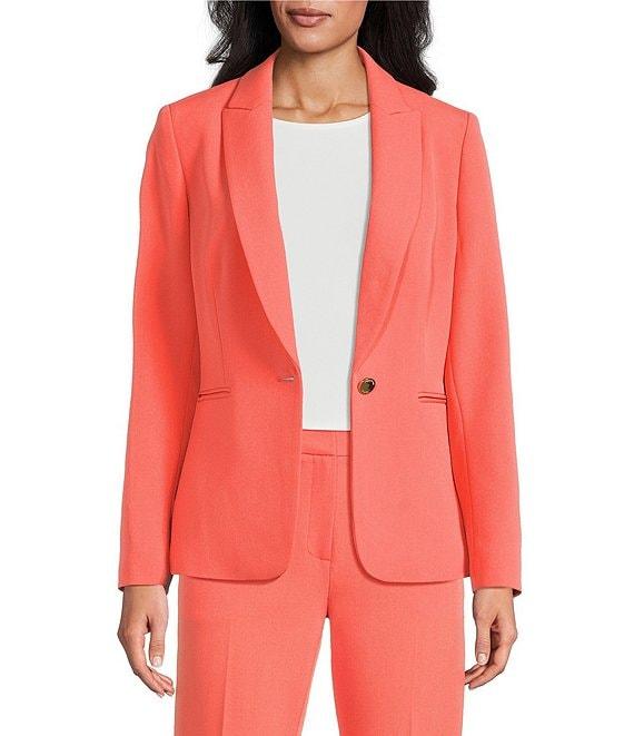 Preston & York Alyssa Notch Lapel Long Sleeve One Button Crepe Blazer Product Image
