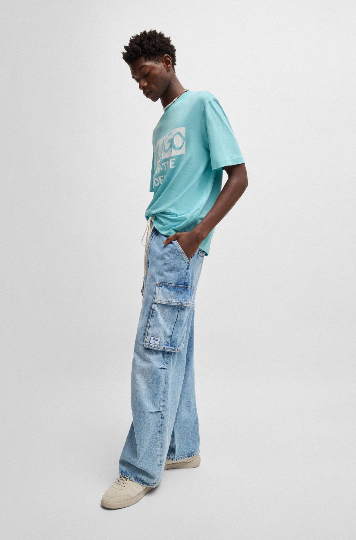 Cotton-jersey T-shirt with logo artwork Product Image