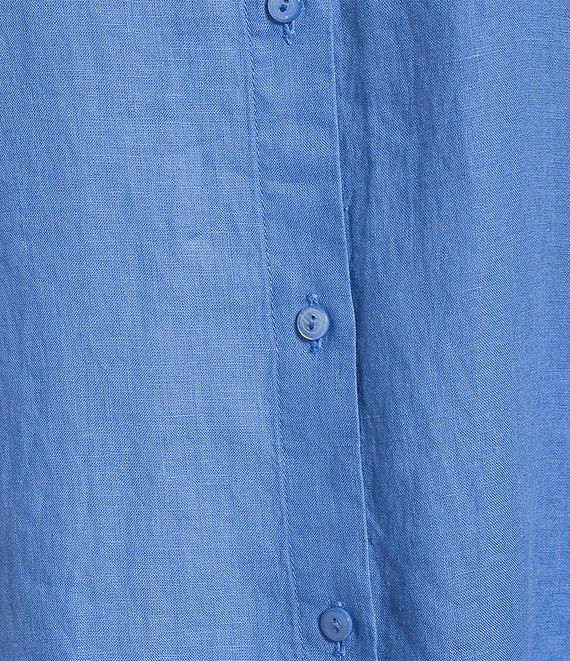 Eileen Fisher Petite Size Organic Handkerchief Linen Classic Collar Long Sleeve Shirt Product Image