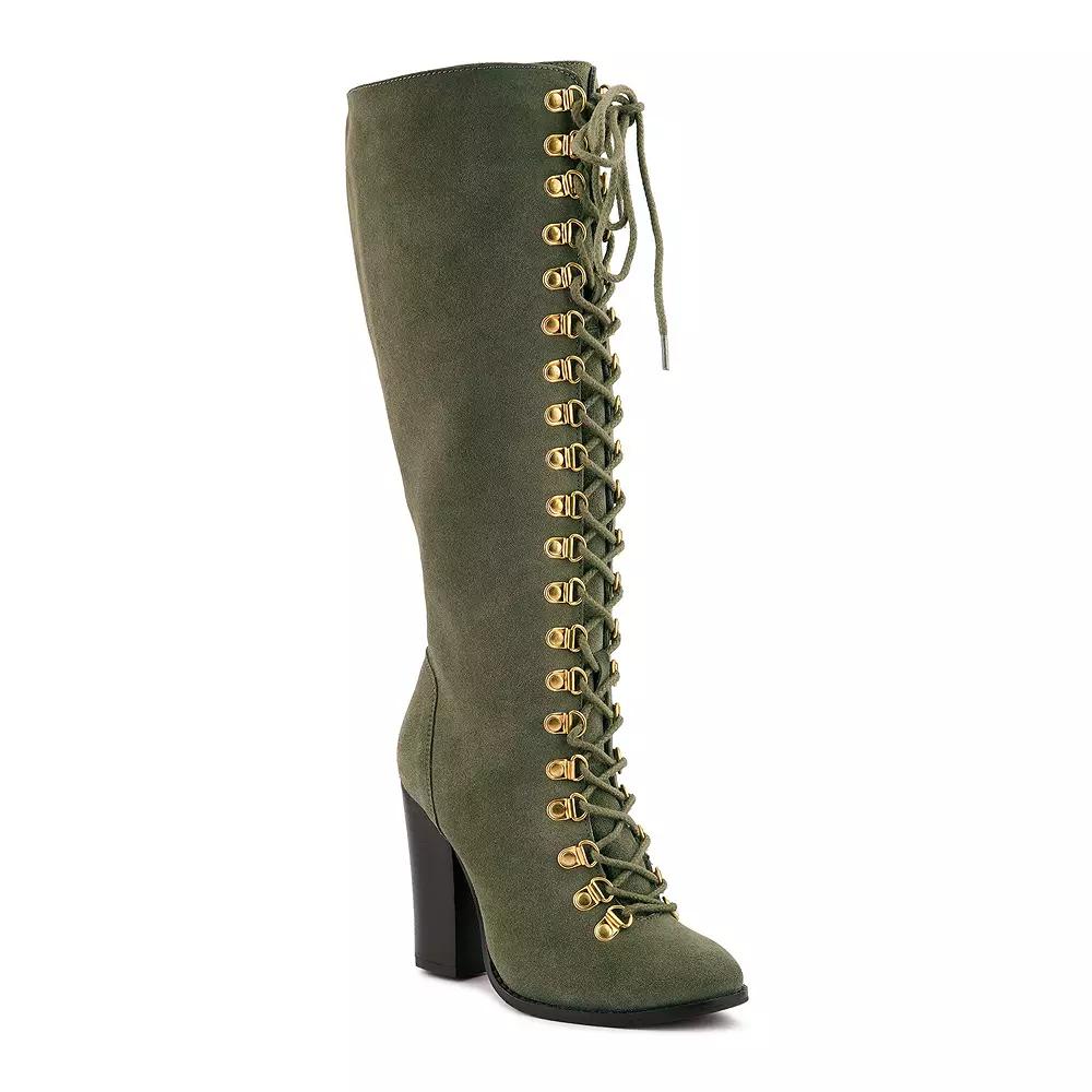 Rag & Co Sleet Slay Women's Suede Mid-Calf Boots, Size: 5, Green Product Image