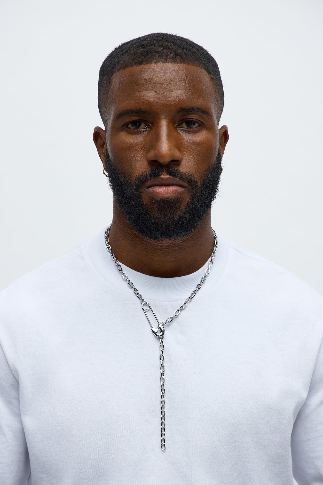 Caspers Lariet Link Chain - Silver Male Product Image