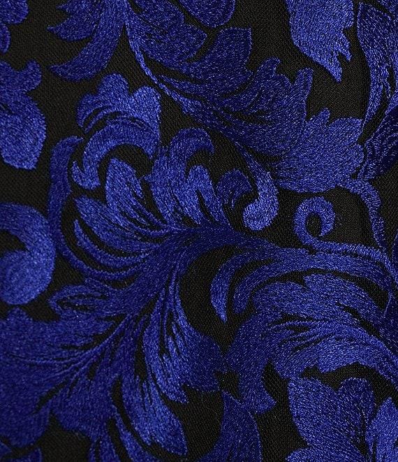 Caroline Rose Bella Soiree Embroidered Mesh Lace Scoop Neck 3/4 Bell Sleeve Tunic Product Image