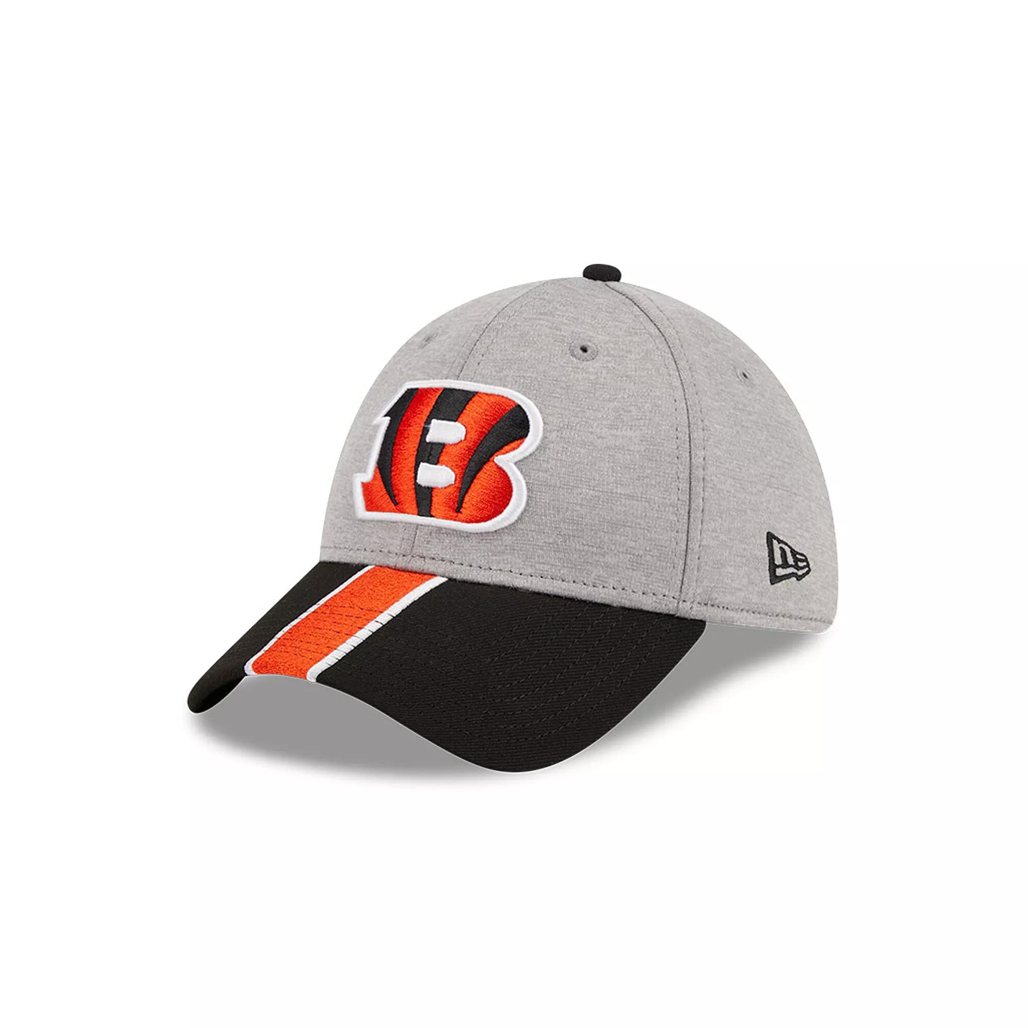 Men's New Era Heather Gray/Black Cincinnati Bengals Striped 39THIRTY Flex Hat, Size: Large/XL, Grey Product Image