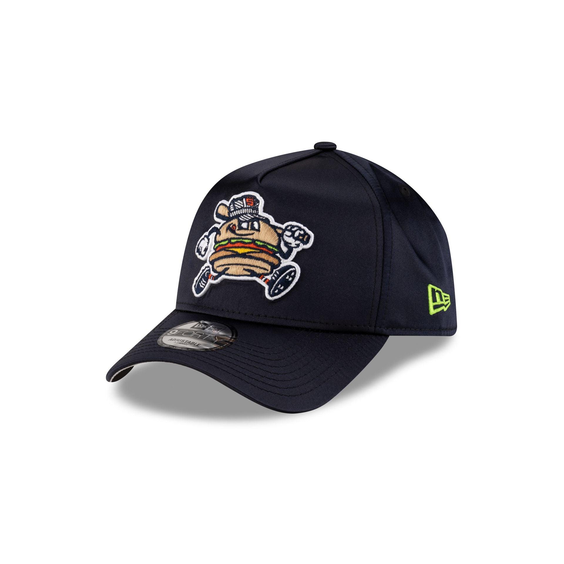 Hub City Spartanburgers Navy Satin 9FORTY A-Frame Snapback Hat Male Product Image