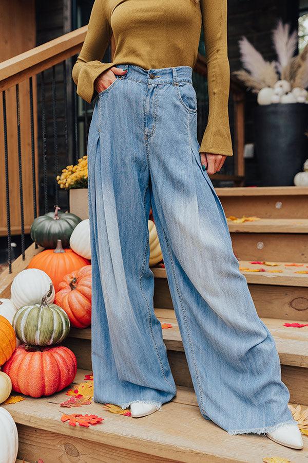 The Jessica Wide Leg Denim Trouser Product Image