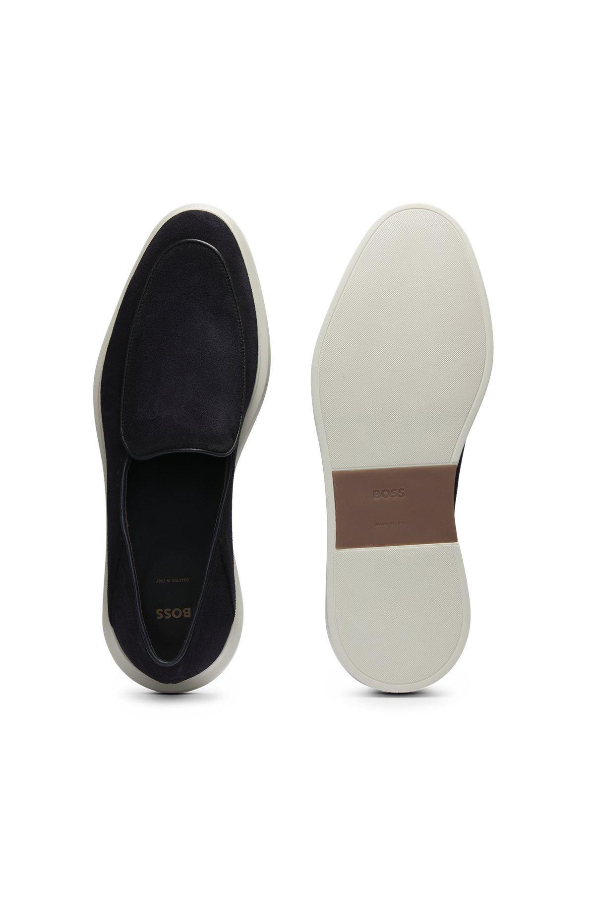 Suede loafers with logo details Product Image