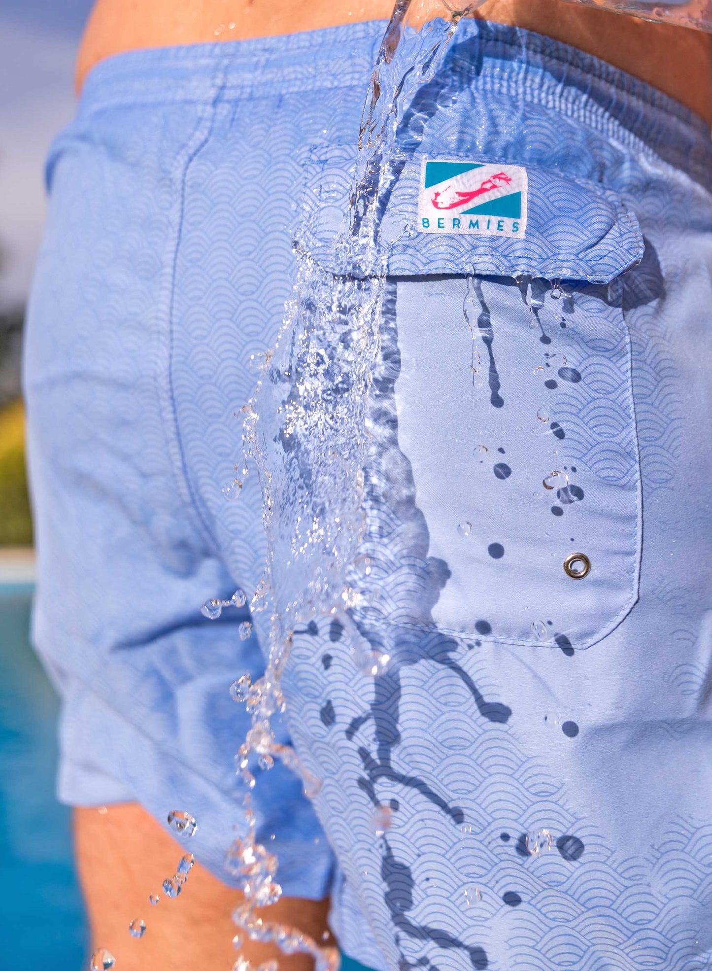 Bermies Blue to Waves Swim Trunks Product Image