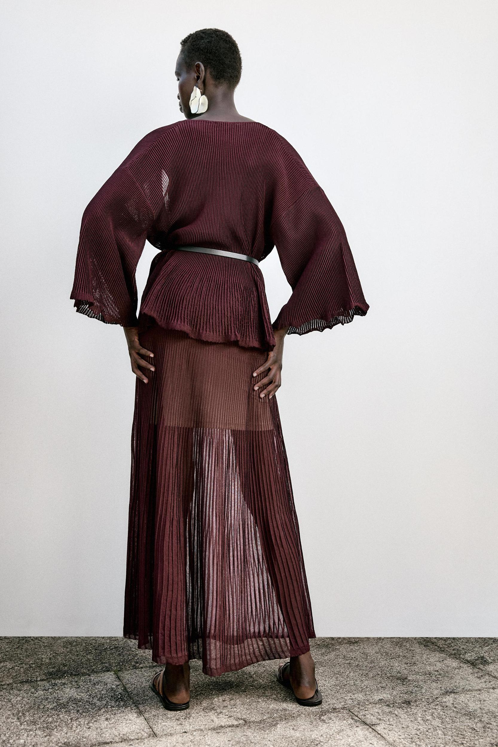 RIB KNIT CARDIGAN WITH BELT Product Image