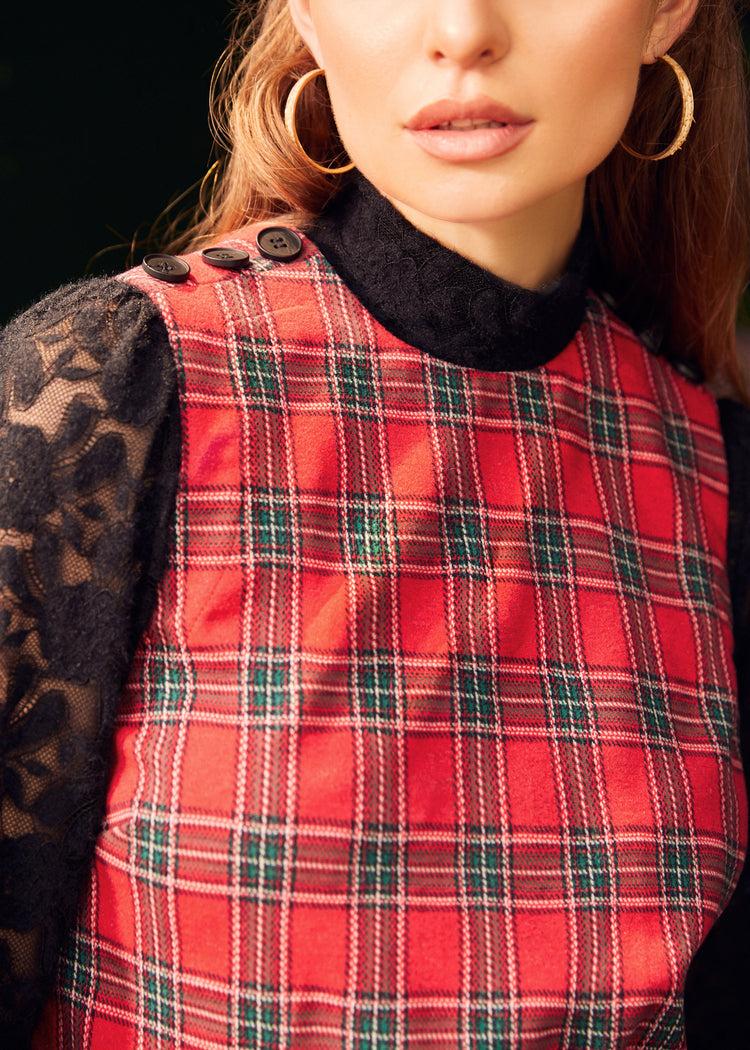 Checkered Charm A-Line Shift Dress Product Image