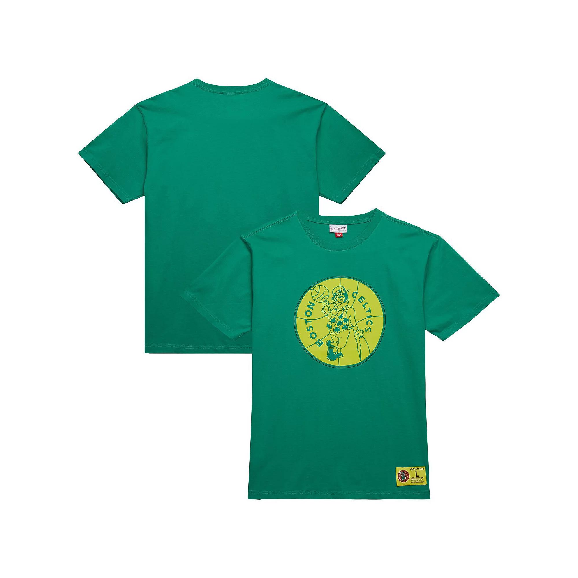 Men's Mitchell & Ness Kelly Green Boston Celtics Hardwood Classics Neon Nights Premium T-Shirt,  Product Image