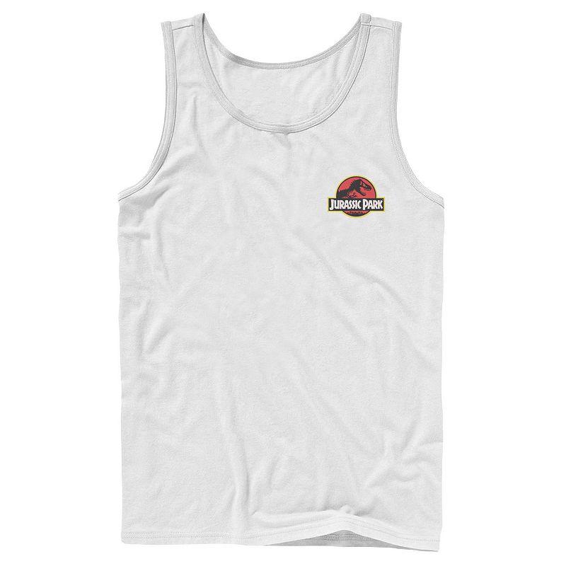 Mens Jurassic Park Logo Red & Yellow Pocket Tank Top, Men's,  Product Image