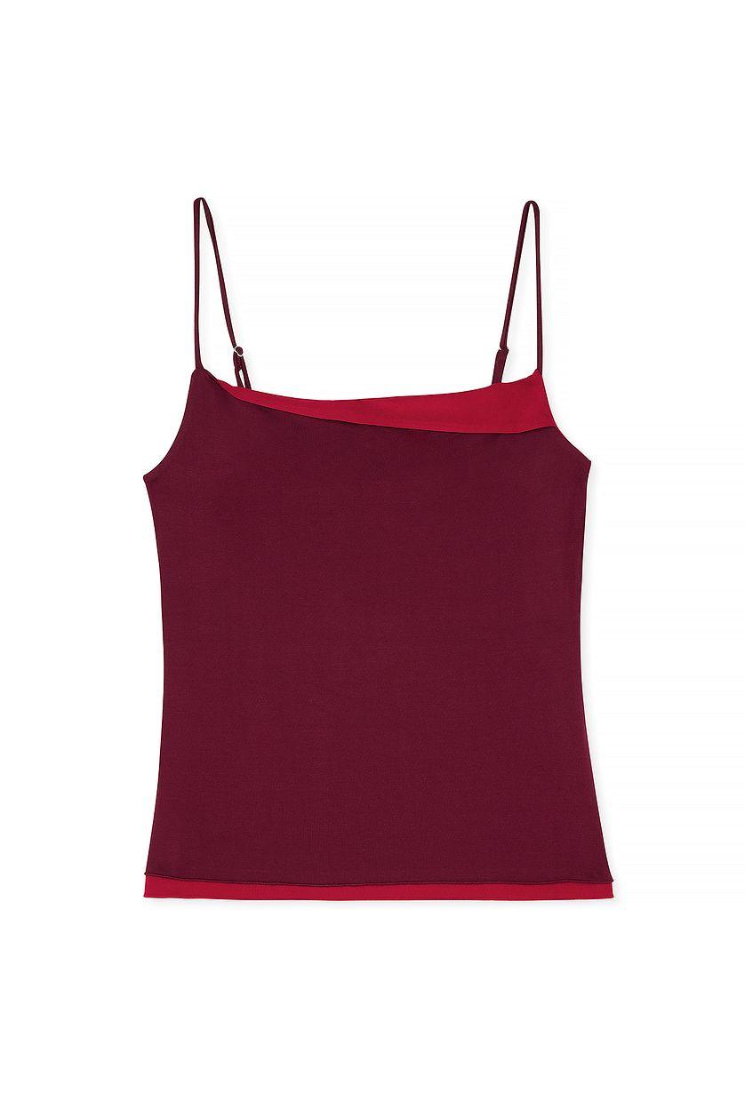 Spaghetti Strap Singlet Burgundy Product Image