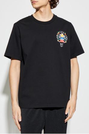 CASABLANCA Mens Casa Way Mountain Brand-print Cotton-jersey T-shirt In Black Product Image