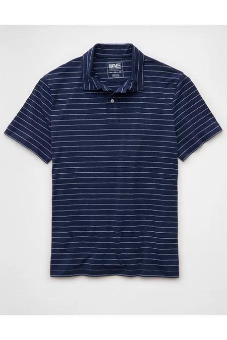 AE 24/7 Club Logo Striped Polo Shirt Men's Product Image