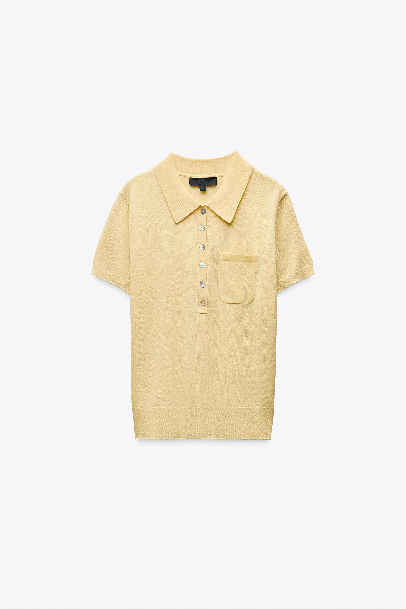 KNIT POLO TOP WITH FINE WOOL Product Image
