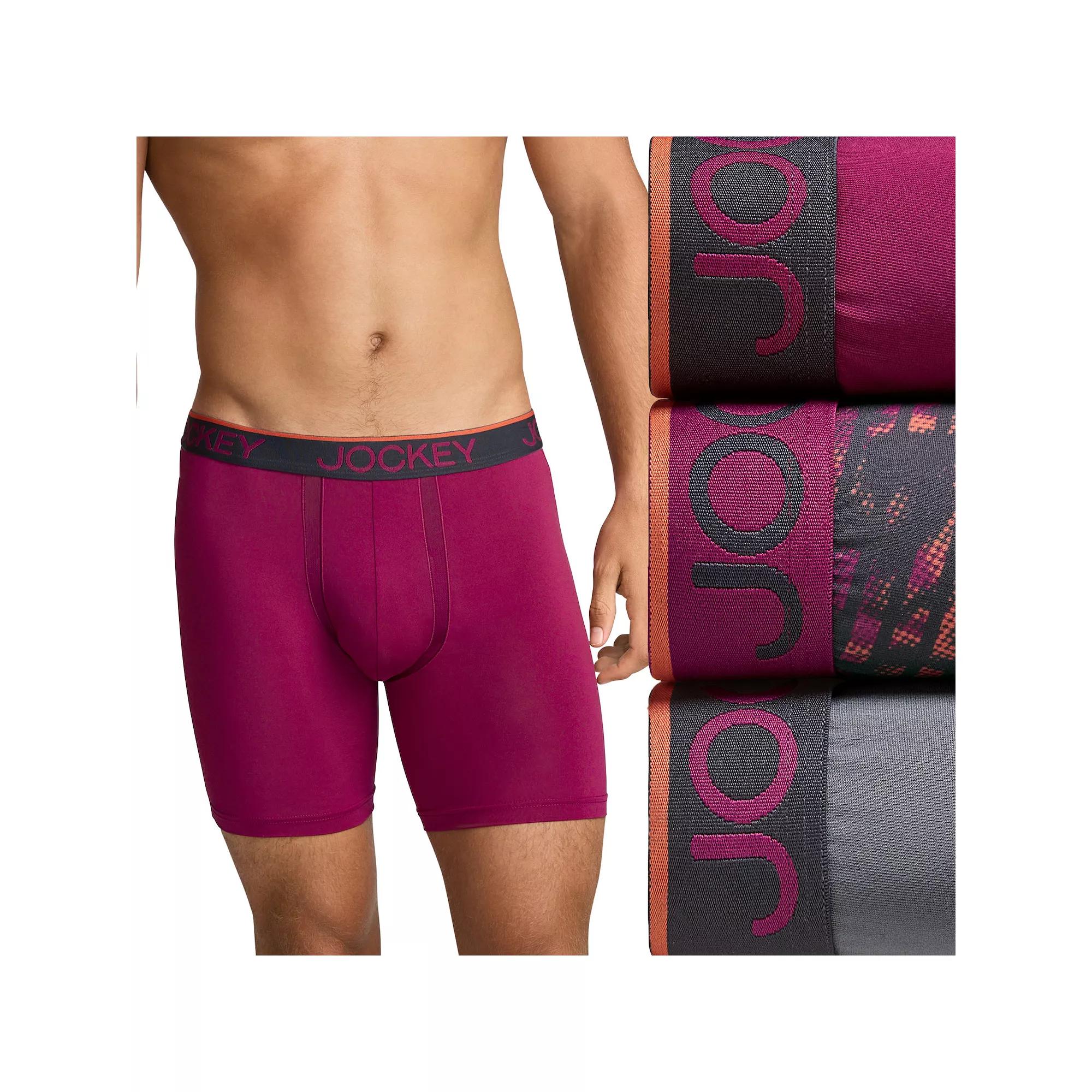 Men's Jockey 3-Pack Chafe Proof Pouch Microfiber 6" Boxer Brief,  Product Image