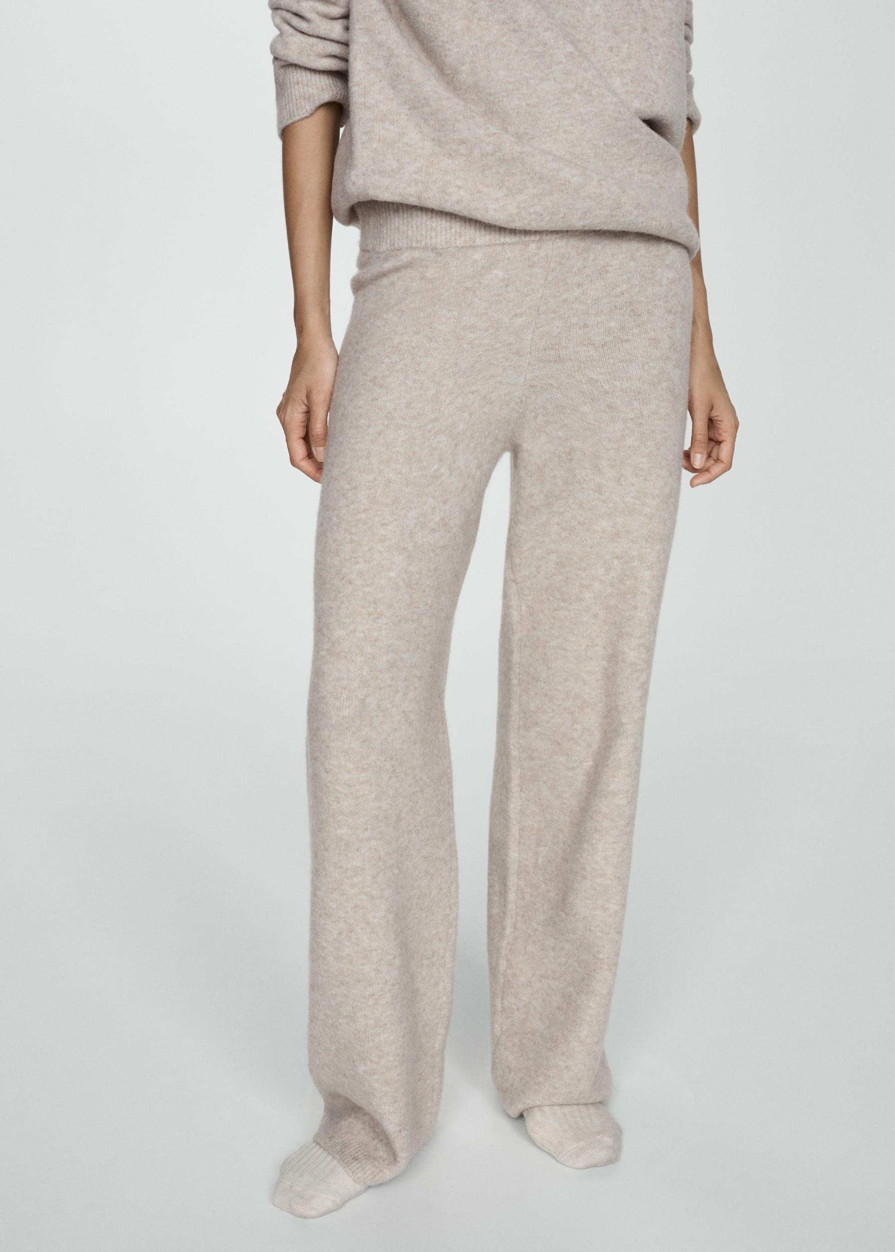 Straight knitted pants - Women | MANGO USA Product Image