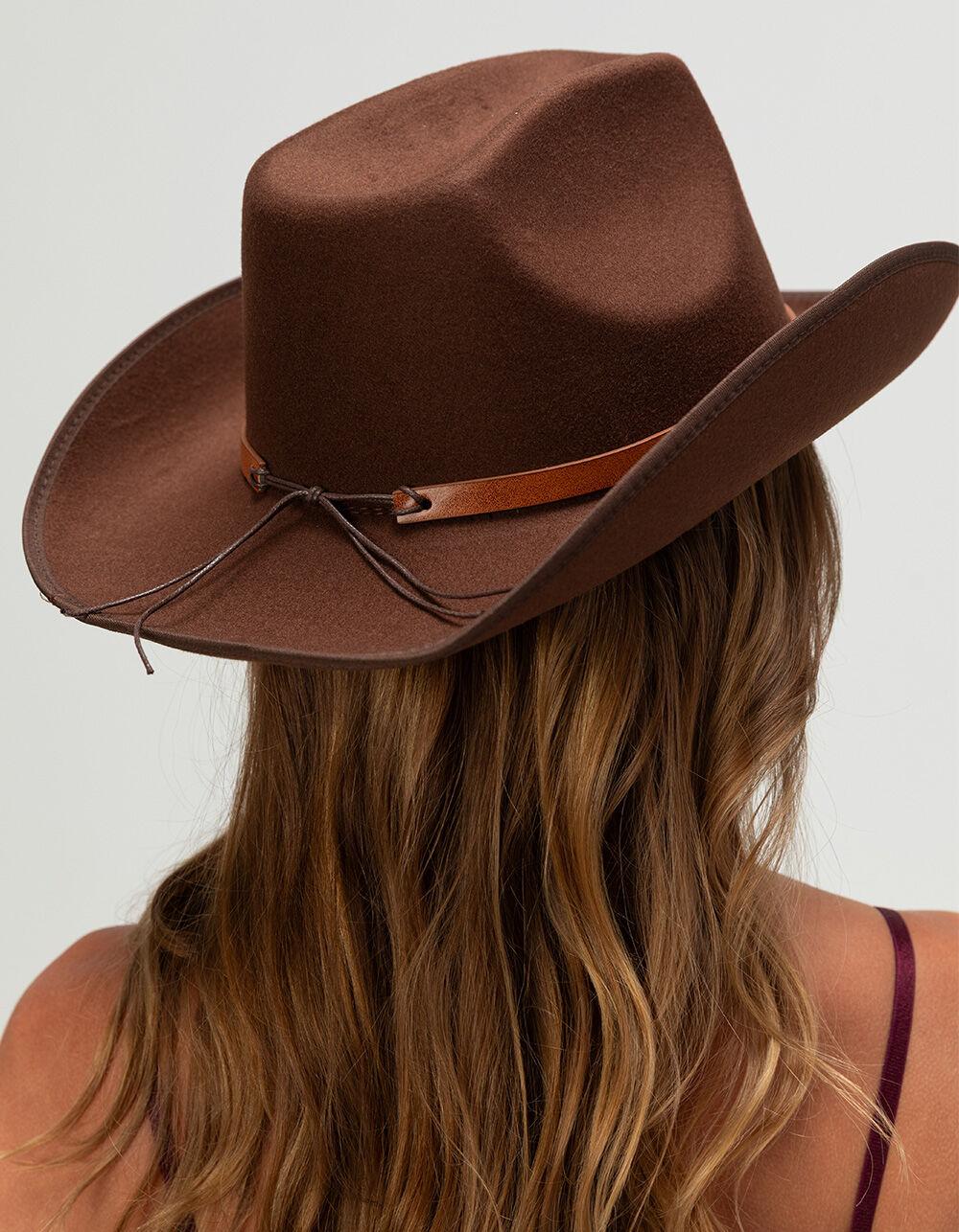 Star Band Felt Cowboy Hat - BROWN Product Image