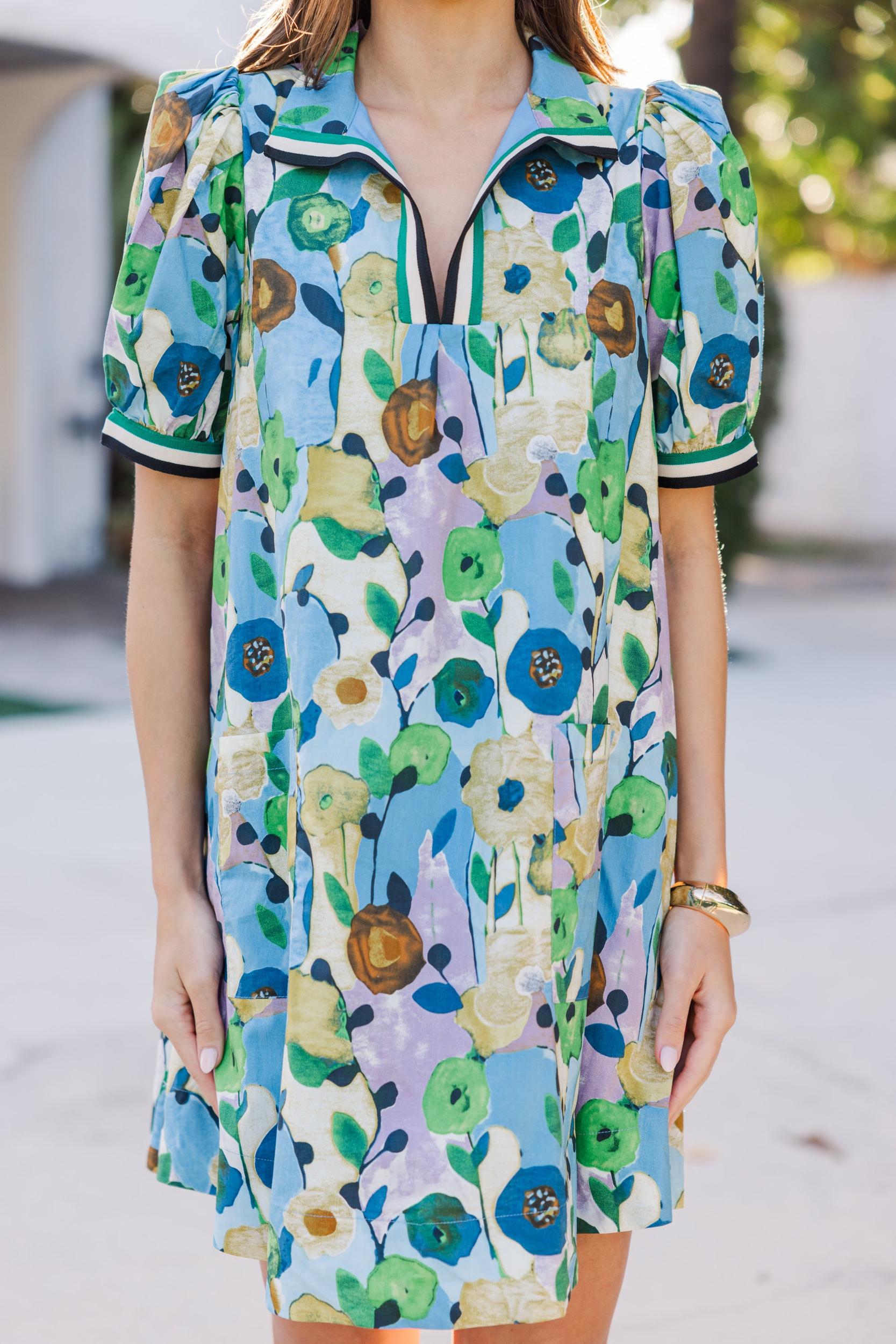 Way Back When Blue Floral Dress Female Product Image