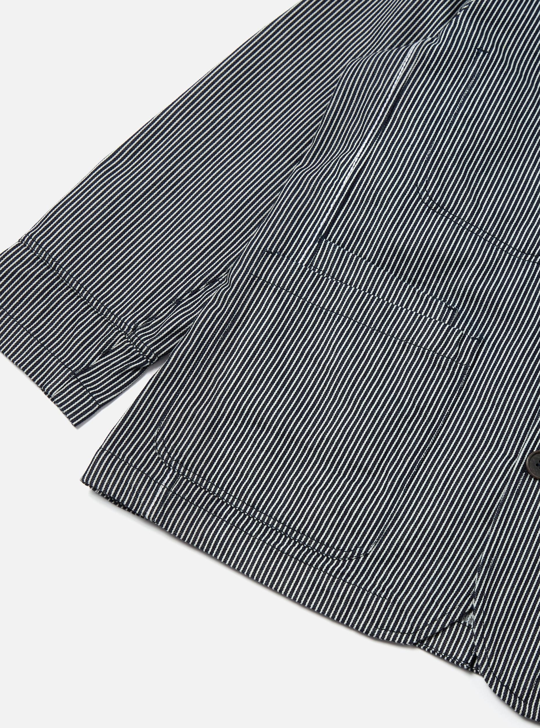 Universal Works Original Bakers Jacket in Indigo Hickory Stripe Denim Product Image