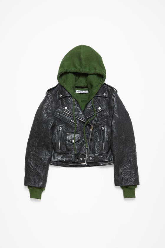 Layered leather jacket Product Image