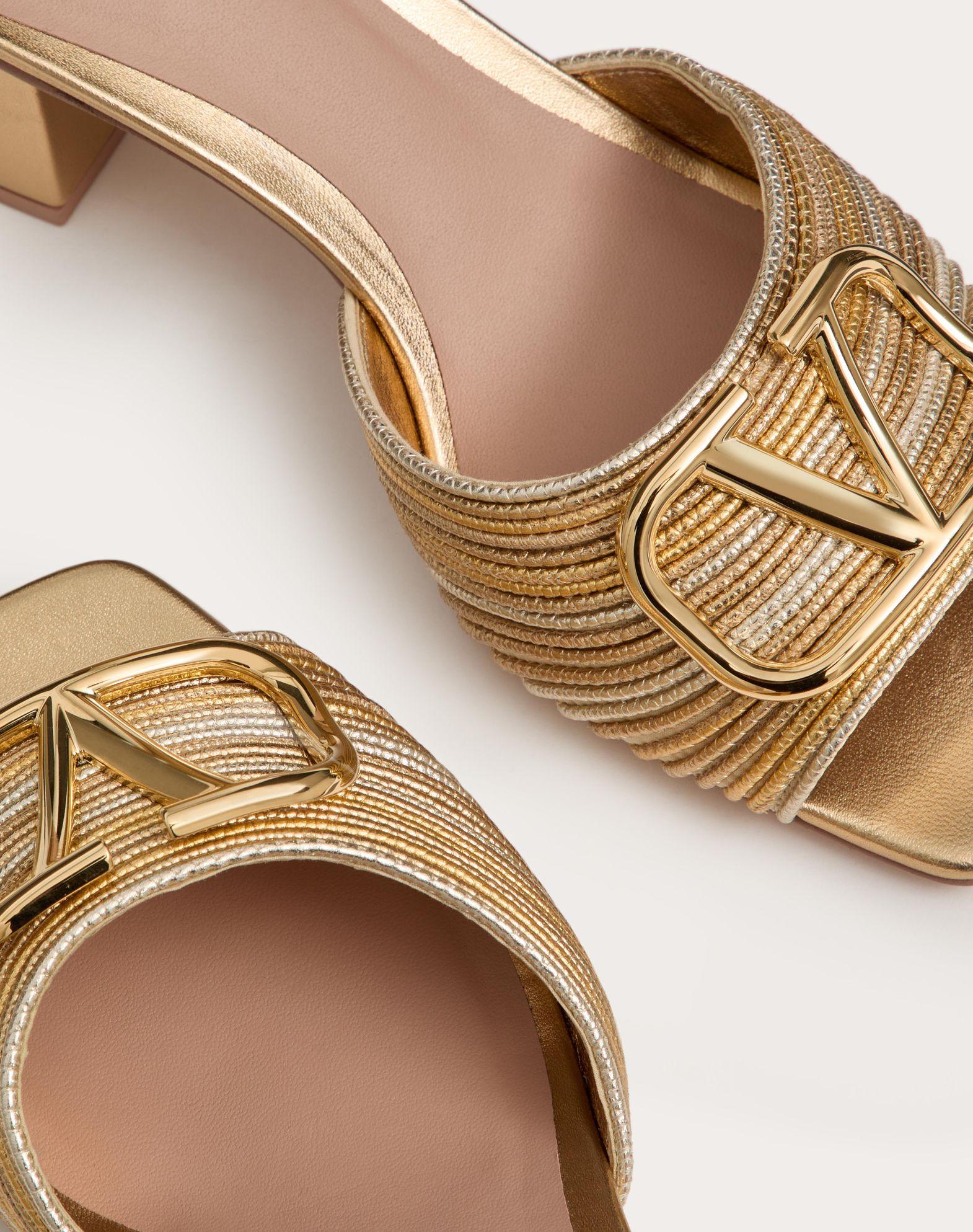 Metallic Vlogo Signature Slide Sandal With Cornely Embroidery 60Mm Product Image