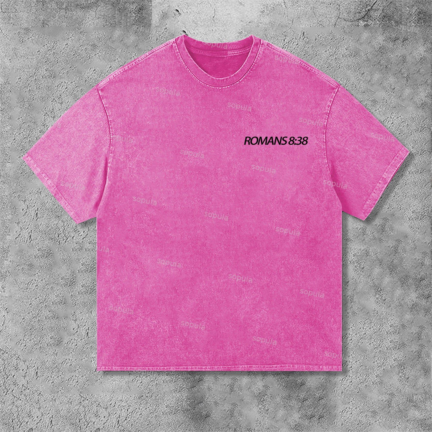 Romans 8 38 Faith Over Fear Graphic Print Acid Washed T-Shirt Product Image