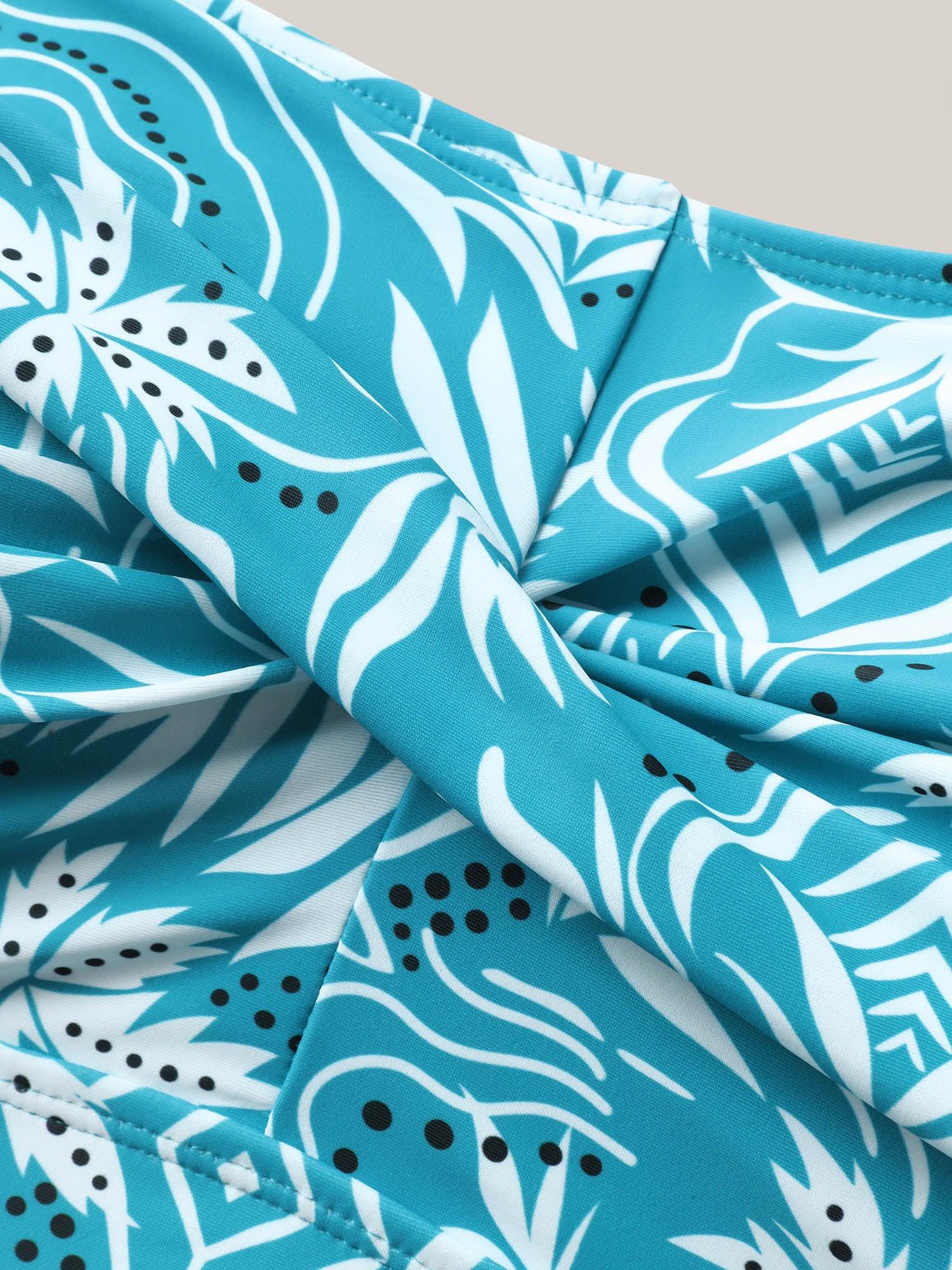 Twist Front Floral Print Swim Dress Female Product Image