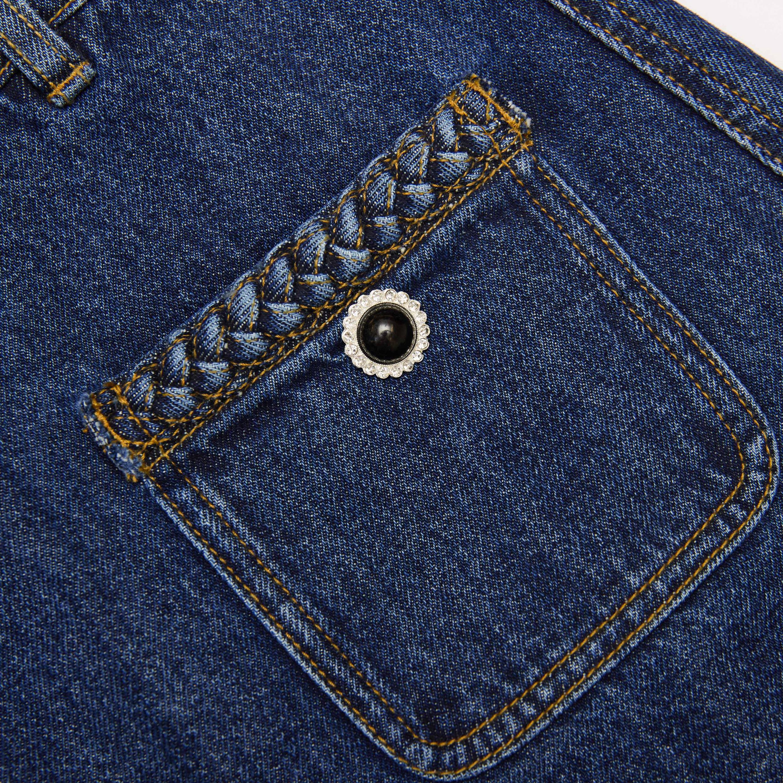 Denim Braided Mini Skirt Product Image